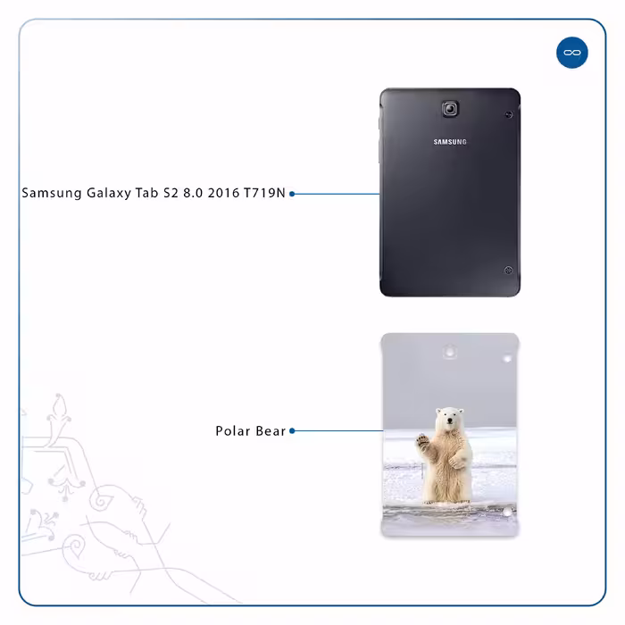 برچسب پوششی ماهوت مدل Polar bear مناسب برای تبلت سامسونگ Galaxy Tab S2 8.0 2016 T719N