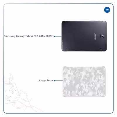 برچسب پوششی ماهوت مدل Army-Snow مناسب برای تبلت سامسونگ Galaxy Tab S2 9.7 2016 T819N