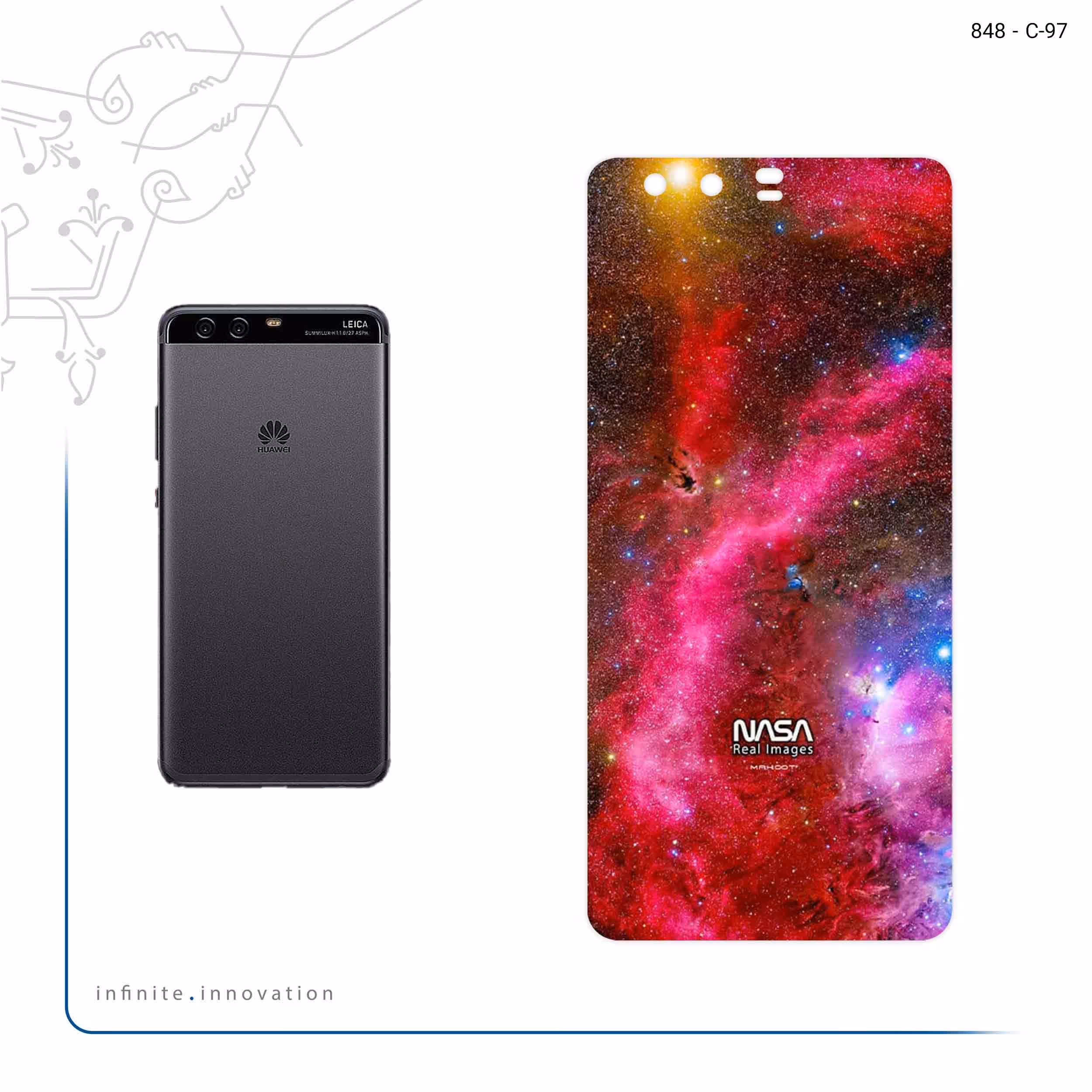 برچسب پوششی ماهوت مدل Universe b NASA 11 مناسب برای گوشی موبایل هوآوی P10 Plus