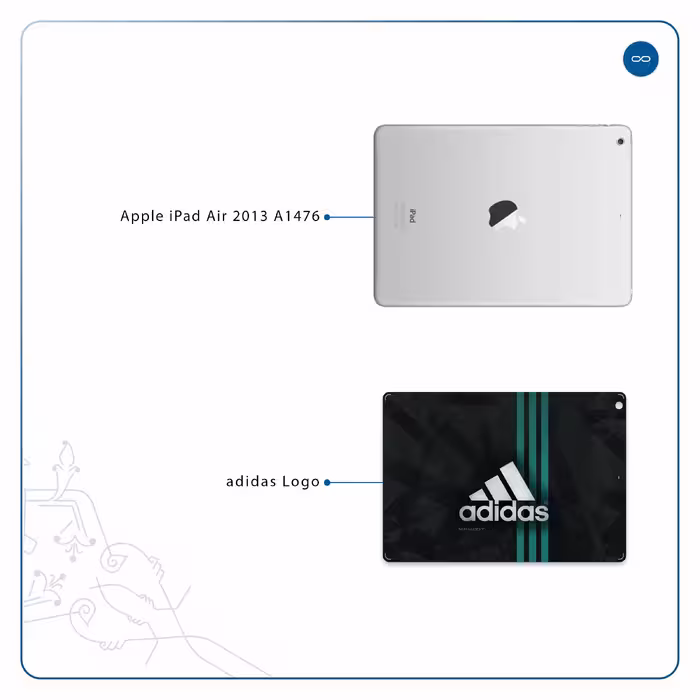 برچسب پوششی ماهوت مدل adidas-Logo مناسب برای تبلت اپل iPad Air 2013 A1476