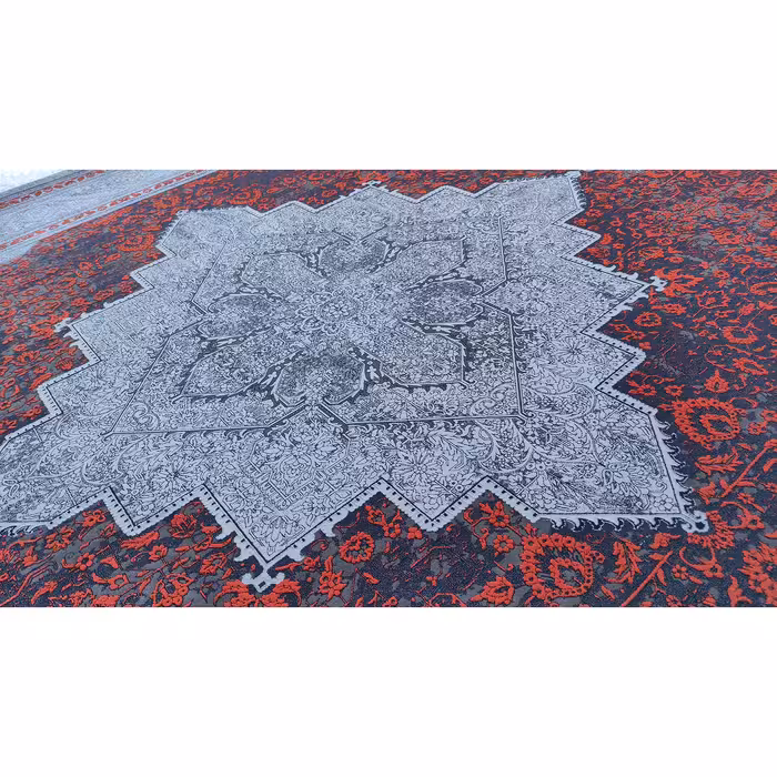 فرش ماشینی زمرد مشهد طرح  وینتیج نقشه هریس