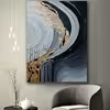 تابلو نقاشی ورق طلا طرح موج دکوراتیو برجسته کد 400