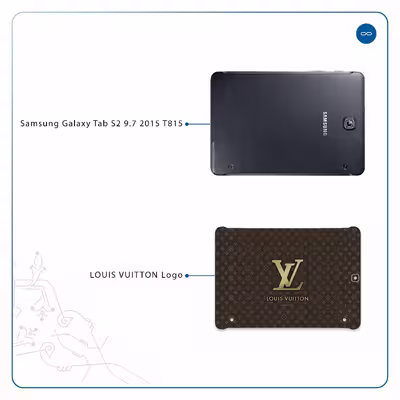 برچسب پوششی ماهوت مدل LOUIS-VUITTON-Logo مناسب برای تبلت سامسونگ Galaxy Tab S2 9.7 2015 T815