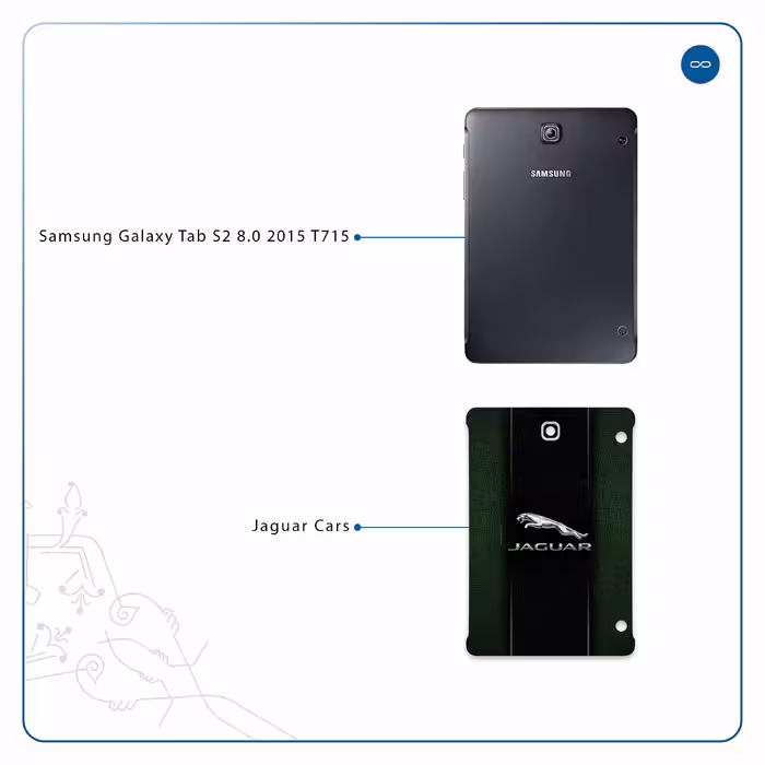 برچسب پوششی ماهوت مدل Jaguar Cars مناسب برای تبلت سامسونگ Galaxy Tab S2 8.0 2015 T715