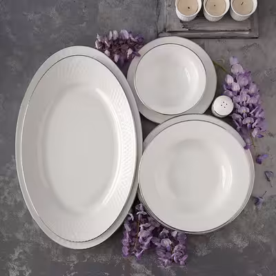 سرویس غذاخوری 102 پارچه چینی زرین ایران سری رادیانس مدل سمن درجه یک