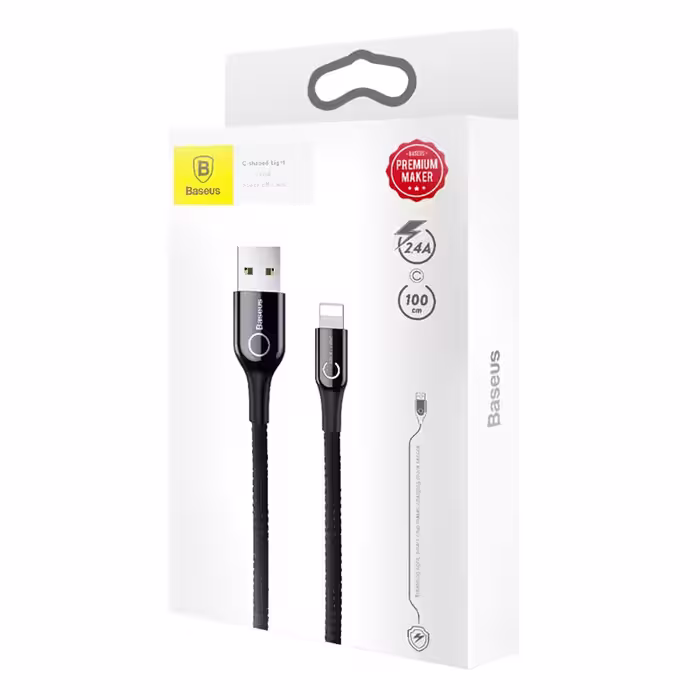 کابل تبدیل USB به لایتنینگ باسئوس مدل CD_01 C-SHAPED طول 1 متر