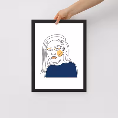 تابلو مدل دکوراتیو مینیمال طرح دختر کد 2828