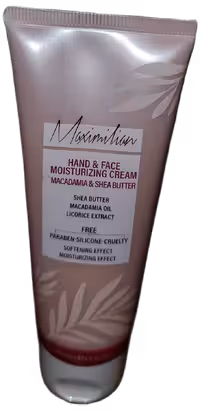 کرم تیوبی مرطوب کننده دست و صورت ماکادمیا و شی باتر برند ماکسیمیلیان maximilian