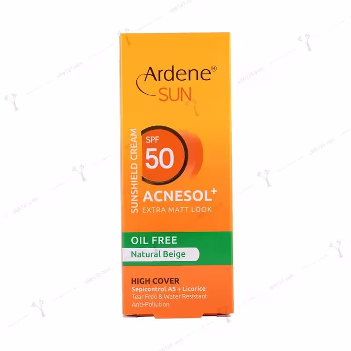 کرم ضد آفتاب آردن spf 50 فاقد چربی بژ طبیعی 50 میلی لیتری