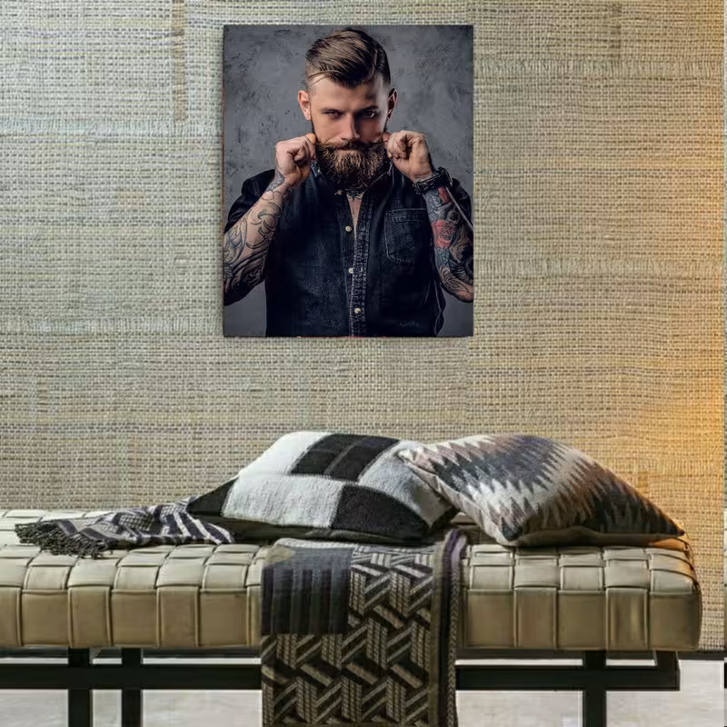 تابلو شاسی طرح شاسی مدل آرایشگاه مردانه کد BK1165 | دنیای قاب