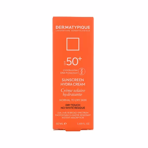 ضدآفتاب بی‌رنگ درماتیپیک SPF50 مناسب پوست خشک حجم 50 میلی لیتر