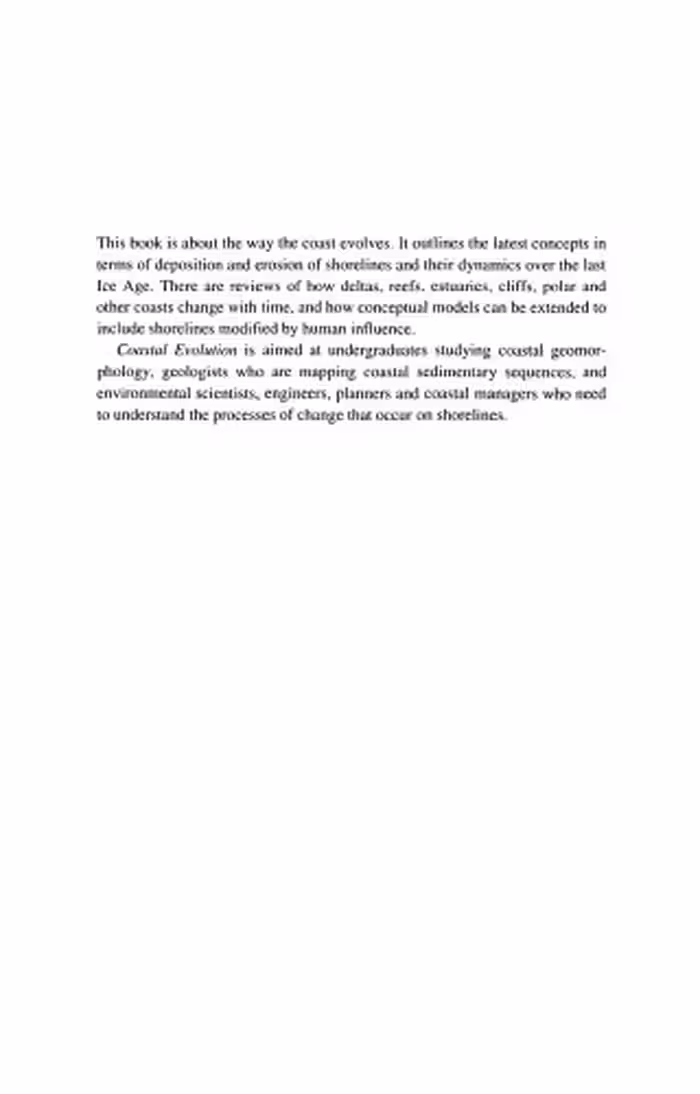 خرید و دانلود نسخه کامل کتاب Coastal Evolution: Late Quaternary Shoreline Morphodynamics