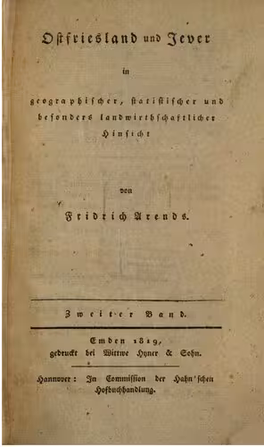خرید و دانلود نسخه کامل کتاب Ostfriesland und Jever in geographischer, statistischer und besonders landwirthschaftlicher [landwirtschaftlicher] Hinsicht