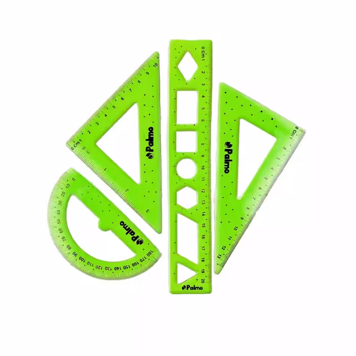 ست گونیا نقاله خط‌کش ژله 4 تکه پالمو کد 117008275