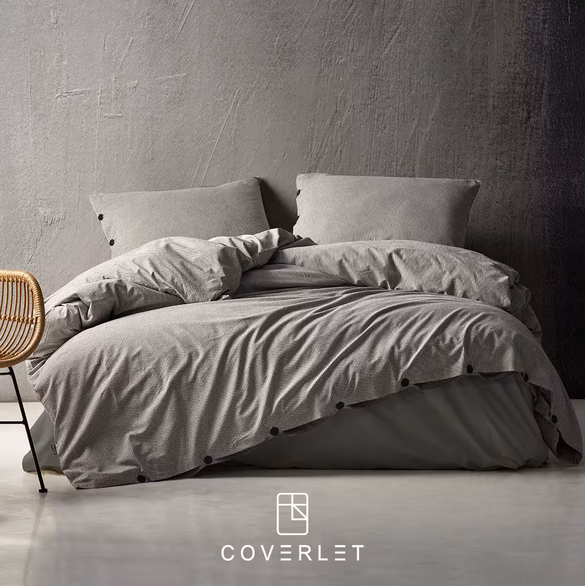 روتختی راه‌راه طوسی مدرن دونفره مدل Shirt