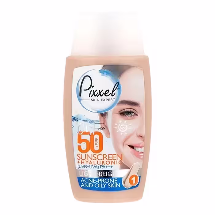 ضد آفتاب پیکسل  SPF50 رنگی بژ روشن پوست چرب و جوش دار 50 میل