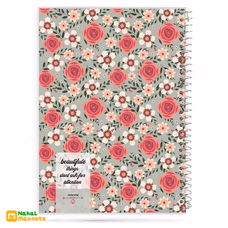 دفتر 40 برگ سیمی طلقی طرح گل کد 9422. طرح 4