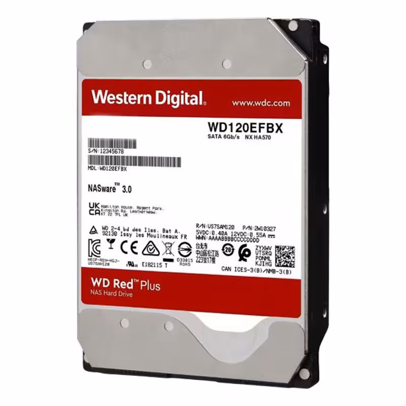 هارددیسک اینترنال وسترن دیجیتال مدل Red Plus WD80EFBX ظرفیت 8 ترابایت - کامپیوترچی