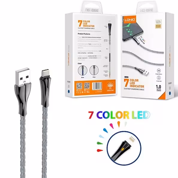 کابل شارژر الدینیو سیم گرد مدل LS461 type c