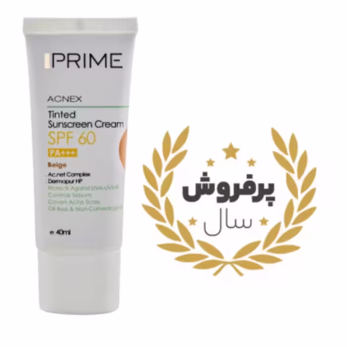 کرم ضد آفتاب فاقد چربی کرم پودری SPF60 مناسب پوست چرب پریم (رنگ بژ طبیعی)