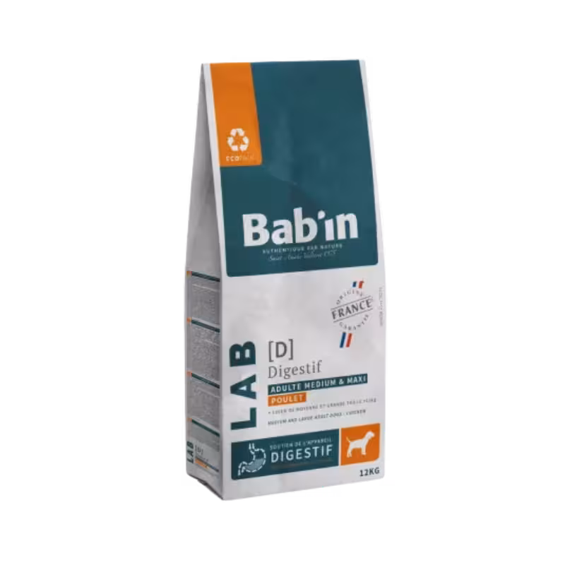 غذای خشک سگ بالغ Digestif دایجستیو مرغ برند Babin بابین 12 کیلویی