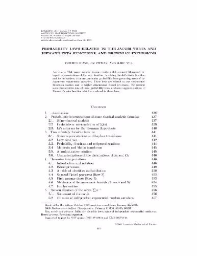 خرید و دانلود نسخه کامل کتاب Probability laws related to the Jacobi theta and Riemann zeta functions, and Brownian excursions
