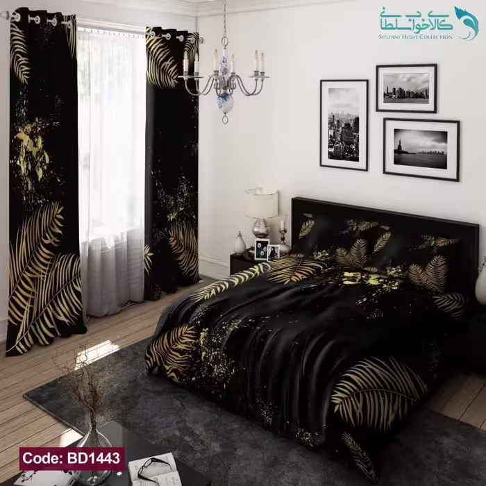 روتختی طرح گل برگ انجیری دونفره کد BD1443