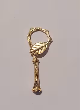 هولدر  شیرینی خوری برنجی  طرح برگ