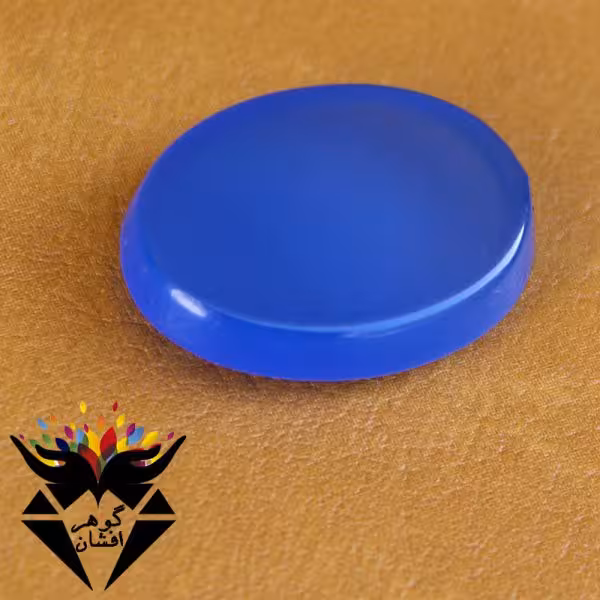 نگین عقیق آبی مناسب انواع حکاکی کد N_1591