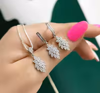 نیمست زنانه نقره جواهری کد 00387