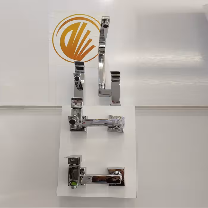 سرویس اهرمی 4تکه شیرآلات مدل فلت کروم برند سکه (ارسال فوری و پس کرایه)