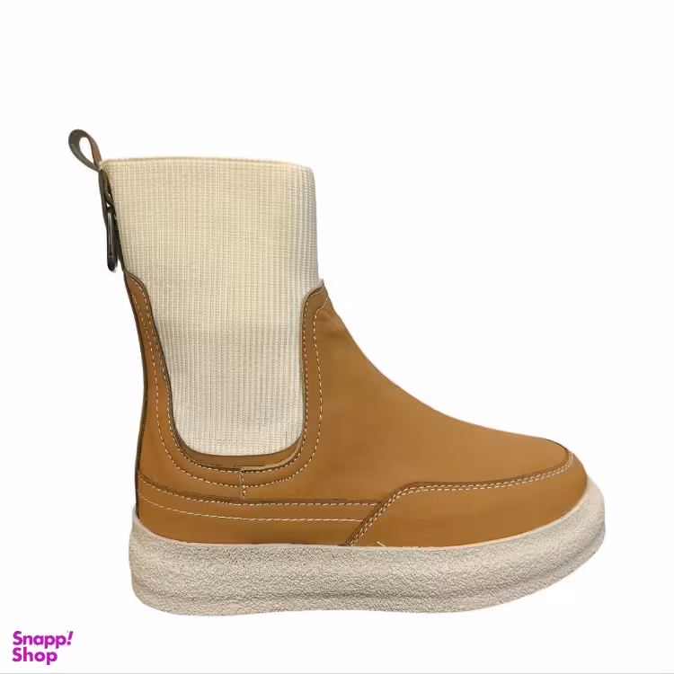 نیم بوت زنانه طرح ونس ساقدار کشدار کد 383 رنگ عسلی