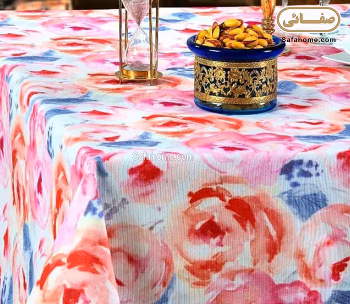 رومیزی سفره ای متری پانوکتان رزین تاژ طرح رزالین
