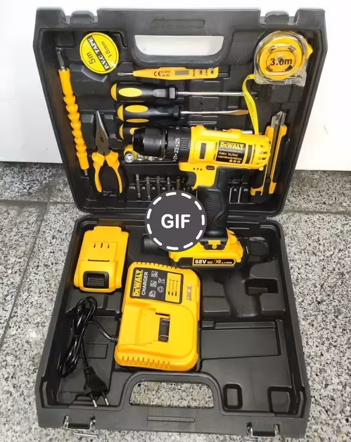 کیت دریل شارژی 68 ولت سه نظام فلزی طرح دیوالت