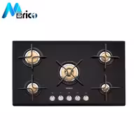 گاز رومیزی استیل البرز کد G5912 پنج شعله شیشه مشکی