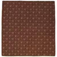 رومیزی مربع ترمه نفیس ابریشم کد TRM231 رنگ قهوه ای زرشکی آستر زرشکی لبه مغزی دوزی