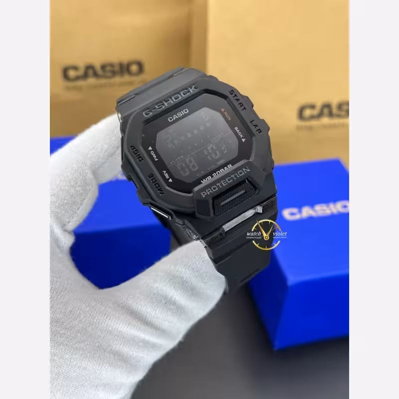 ساعت مچی دیجیتالی جیشاک بند مشکی صفحه مشکی