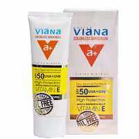 قیمت + خریدکرم ضد آفتاب پوست چرب بی رنگ ویانا SPF50 حجم 50 میل