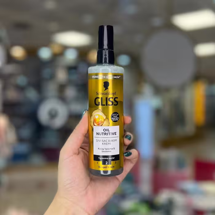 اسپری دوفاز مو، برند گلیس (Gliss)، طلایی، حجم 200 میلی لیتر، احیا کننده
