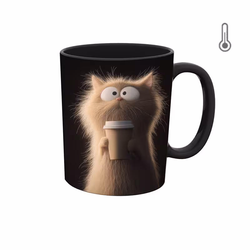 ماگ حرارتی  والپیپر گربه کیوت