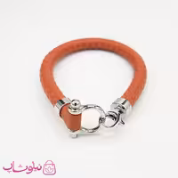 دستبند امگا رابر قهوه ای با قفل نقره ای کیفیت مستر