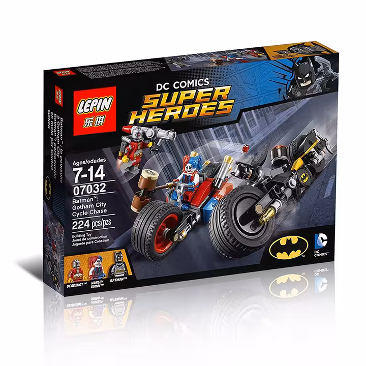 لگو موتور بتمن و هارلی کویین و دد شات