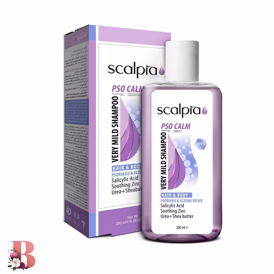 شامپو بسیار ملایم سر و بدن پوست حساس اسکالپیا مدل PSO Calm حجم 200 میلی لیتر | Scalpia Very Mild Hair and Body Shampoo 200ml