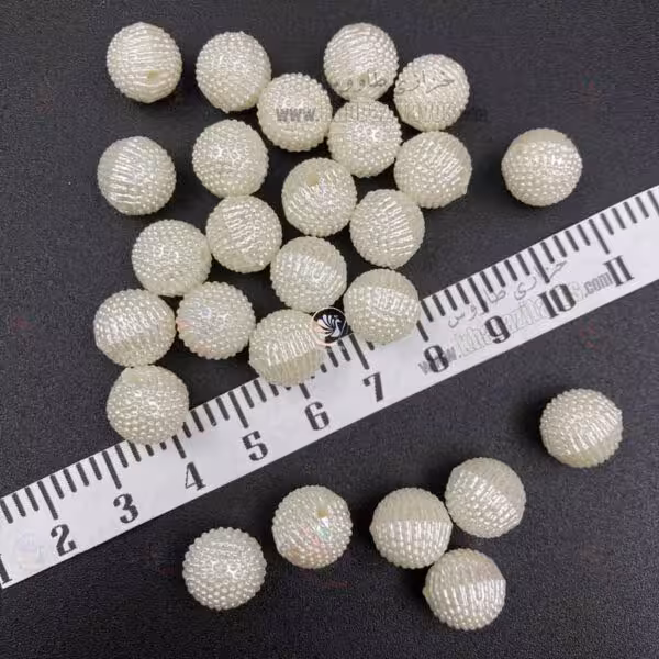 مروارید تمشکی سایز 12 پرس جدید ( بسته 40 عددی )