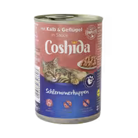 کنسرو گربه بالغ طعم گوساله و مرغ برند Coshida کوشیدا 415 گرمی