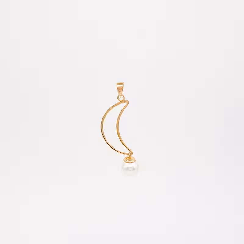 پلاک طلا مروارید طرح ماه