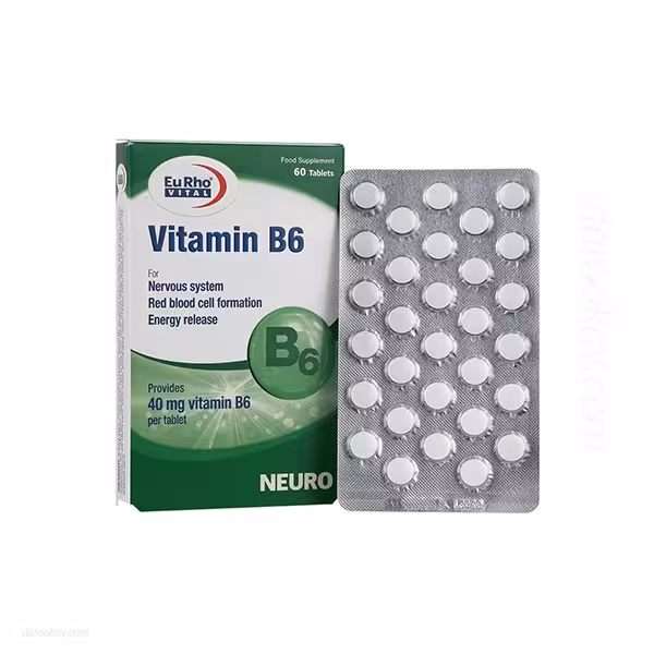 قیمت و خرید قرص ویتامین B6 یوروویتال 60 عدد - داروکاو
