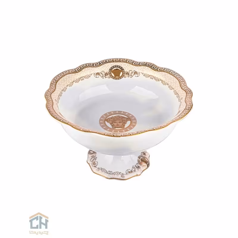 میوه خوری سرامیکی گرد گلدکیش طرح Versace مدل GK791814