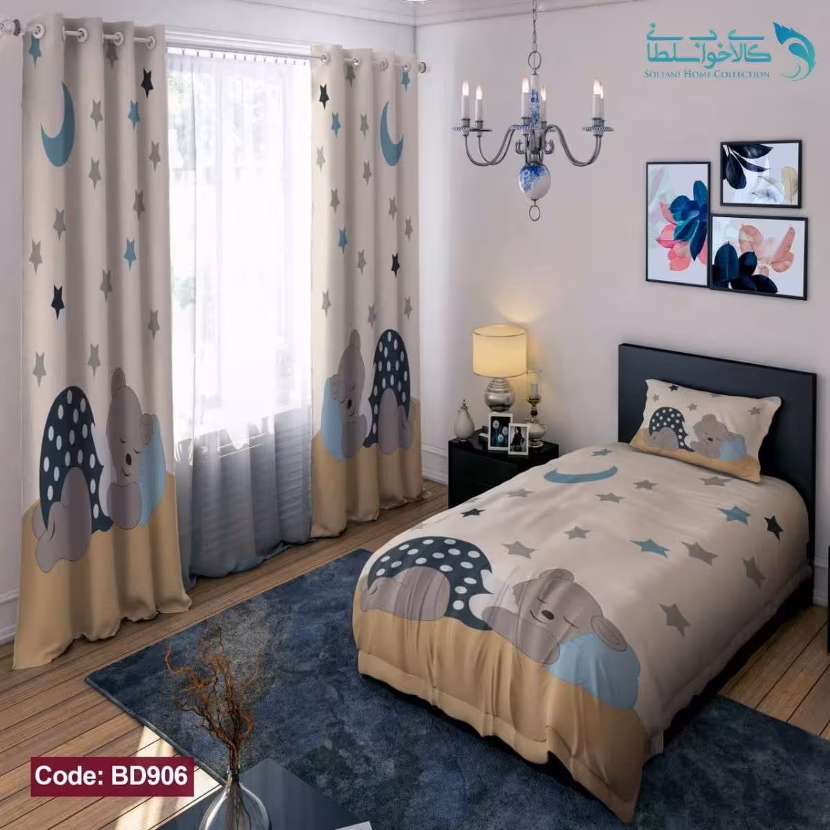 روتختی طرح ماه و ستاره یکنفره کد BD906