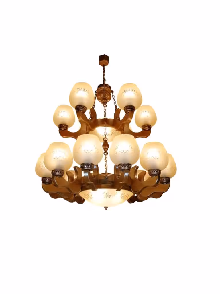 لوستر چوبی هلیا 18 شعله